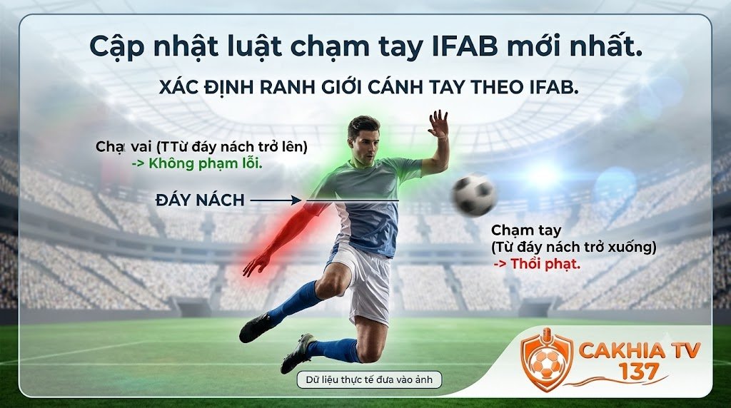 Luật bóng chạm tay mới nhất: Ranh giới phạt đền và những quy định IFAB