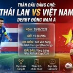 Ảnh bìa nhận định trận đại chiến Thái Lan vs Việt Nam lúc 19h30 ngày 29/9 tại bảng B FIFA ASEAN Cup 2026 trên CakhiaTV.